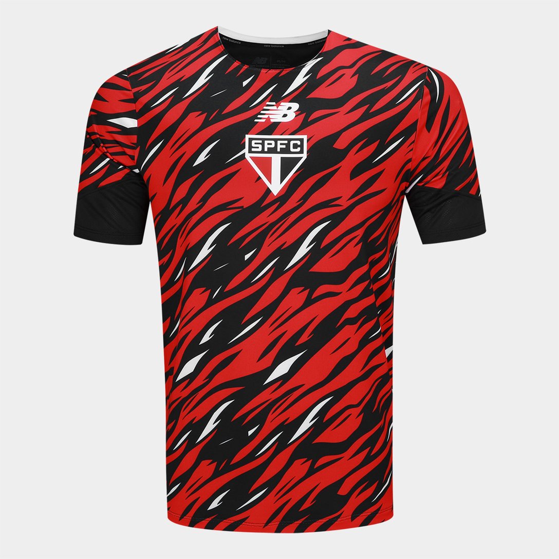 Camisa São Paulo 26/27 s/n Pré-Jogo New Balance Masculina - Vermelho+Branco