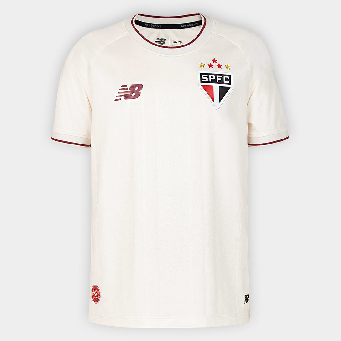 Camisa São Paulo Comemorativa 26/27 Torcedor New Balance Infantil Off White 39V-264H-701